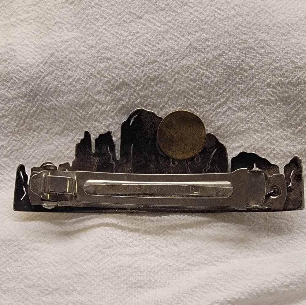 Silver and Copper Native American Design Hair Clip - Picture 3 of 4